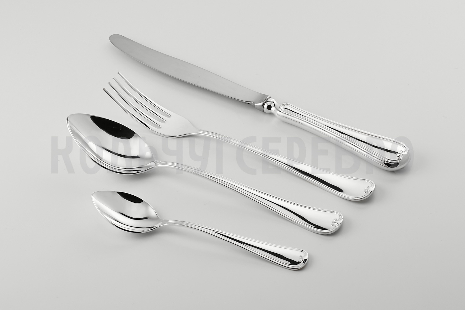 СЕРЕБРЯНЫЙ СТОЛОВЫЙ НАБОР "МОДЕРН" №16 (48 ПРЕДМЕТОВ) - МСТЕРСКИЙ ЮВЕЛИР