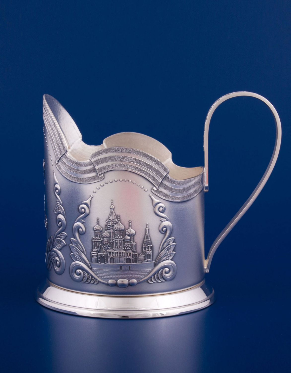 СЕРЕБРЯНЫЙ ПОДСТАКАННИК "СТОЛИЦА" – МСТЁРСКИЙ ЮВЕЛИР