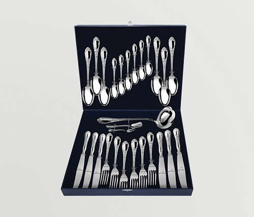 Серебряные столовые приборы купить в Москве Наборы на 6 персон