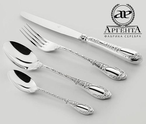 Серебряные столовые приборы купить в Москве "Фамильная"