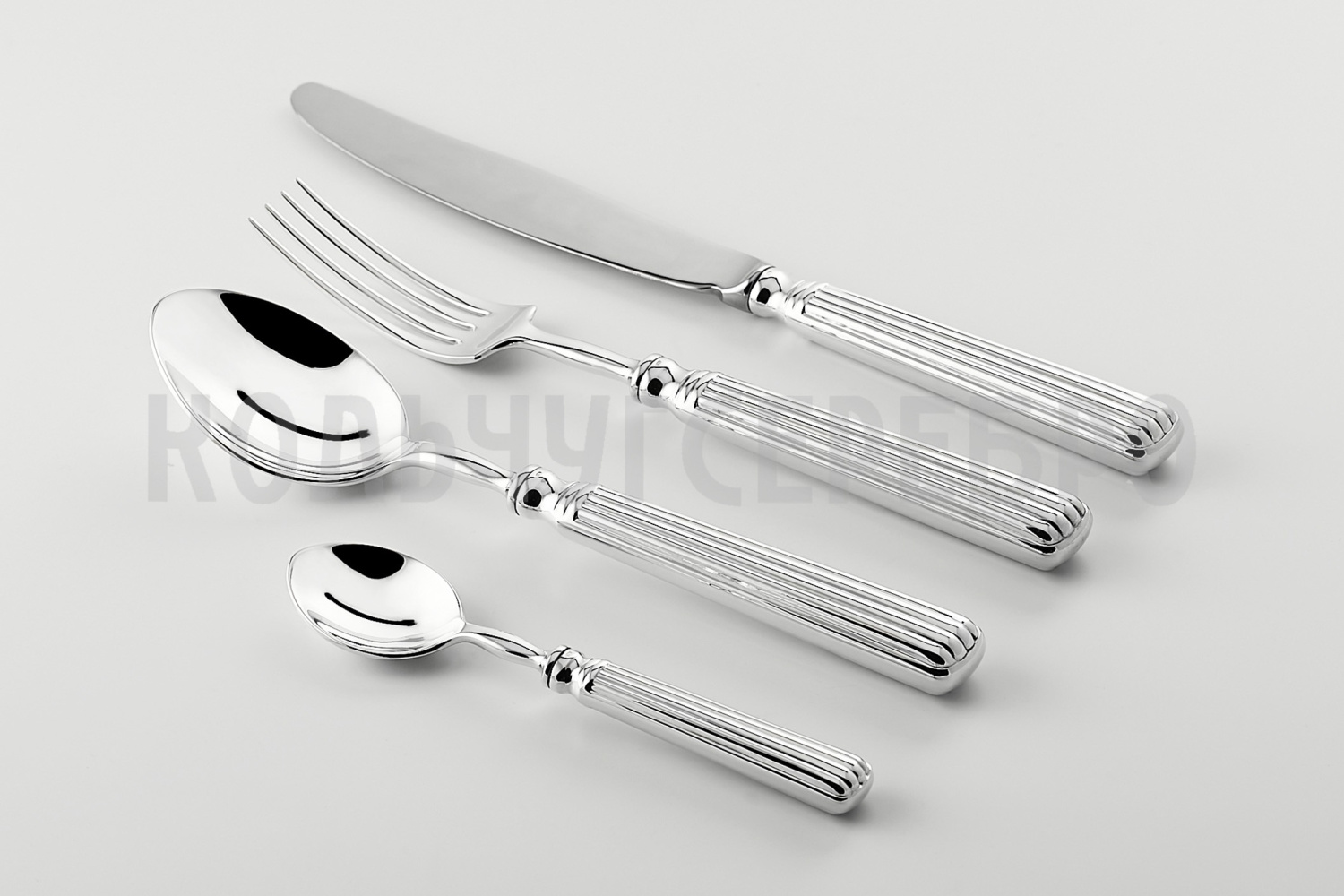 СЕРЕБРЯНЫЙ СТОЛОВЫЙ НАБОР "АРИСТОКРАТ" (24 ПРЕДМЕТА) - МСТЕРСКИЙ ЮВЕЛИР