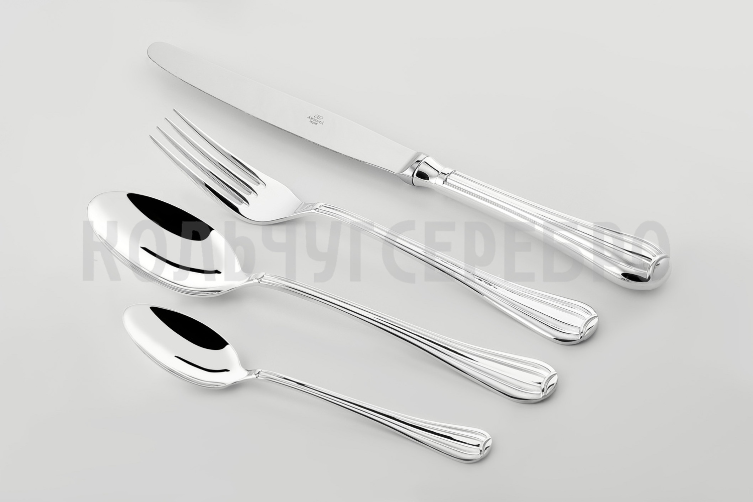 СЕРЕБРЯНЫЙ СТОЛОВЫЙ НАБОР "МЕРИДИАН" (24 ПРЕДМЕТА) – АРГЕНТА