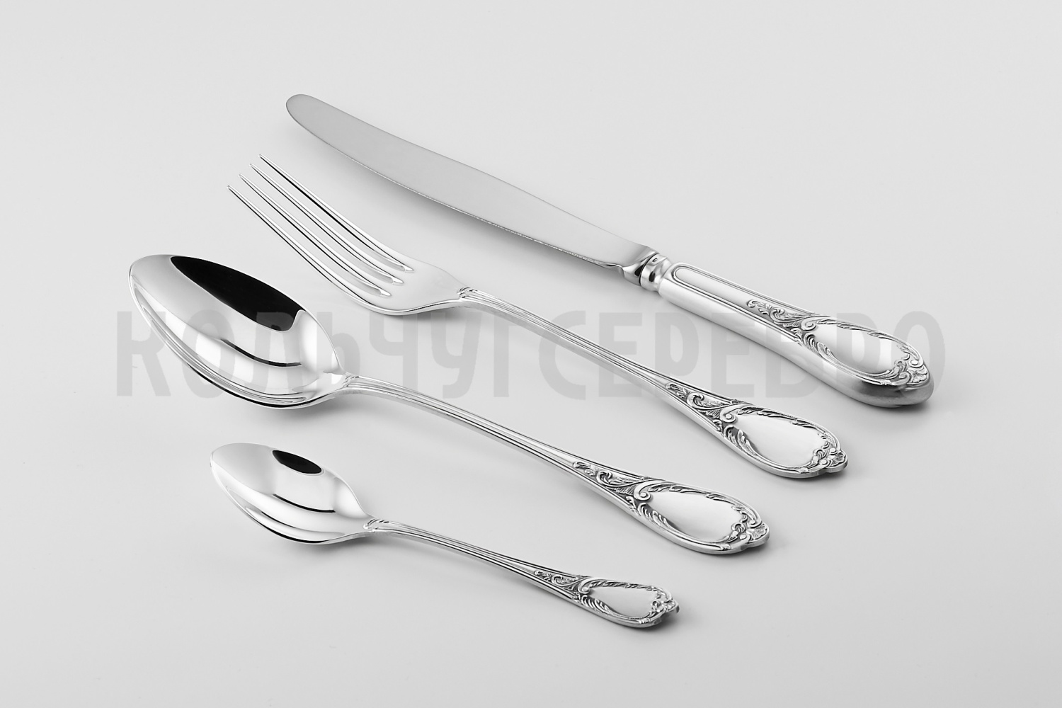 СЕРЕБРЯНЫЙ СТОЛОВЫЙ НАБОР "СИЛЬВИЯ" (4 ПРЕДМЕТА) – МСТЕРСКИЙ ЮВЕЛИР