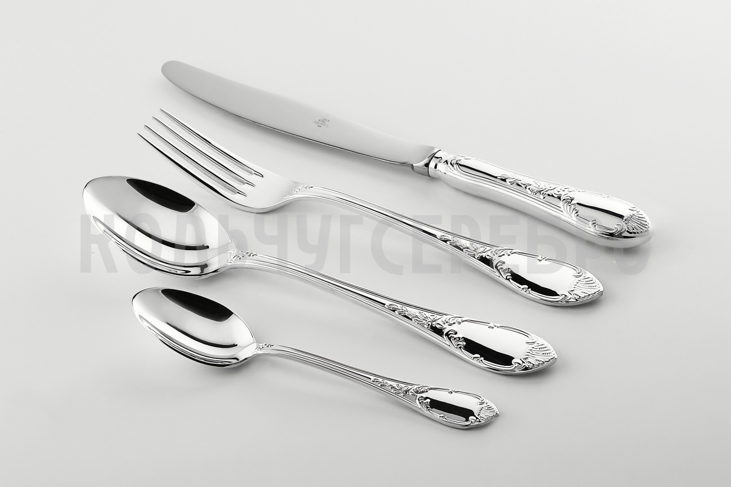 СЕРЕБРЯНЫЙ СТОЛОВЫЙ НАБОР "ПРЕСТИЖ" (4 ПРЕДМЕТА) – АРГЕНТА