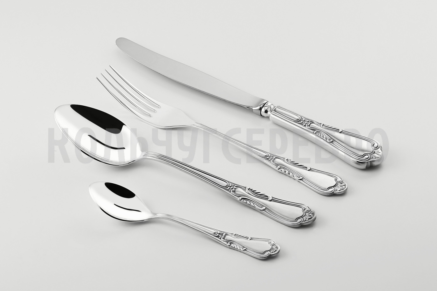 СЕРЕБРЯНЫЙ СТОЛОВЫЙ НАБОР "ВИЗАНТИЯ" №22 (48 ПРЕДМЕТОВ) - МСТЕРСКИЙ ЮВЕЛИР