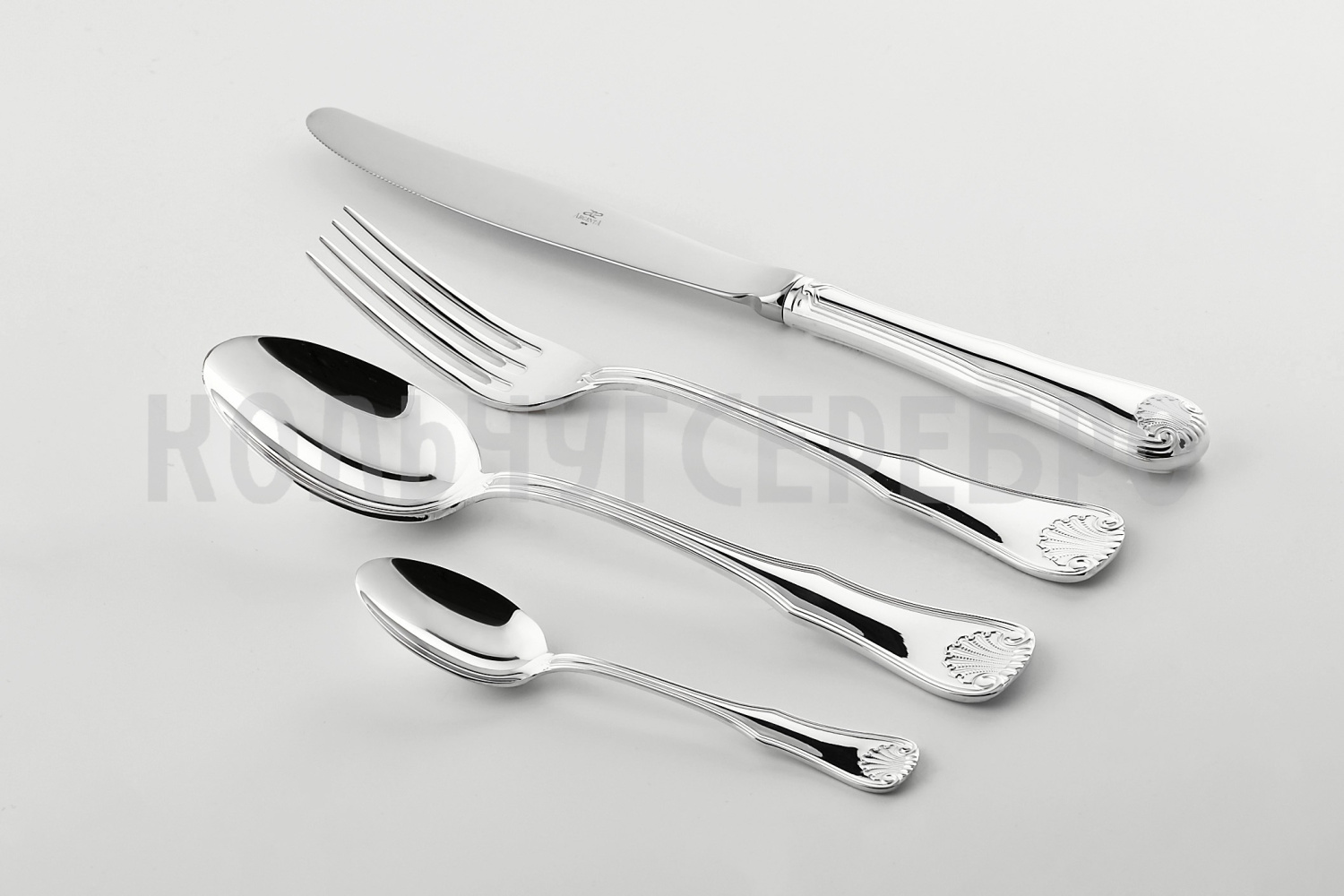 СЕРЕБРЯНЫЙ СТОЛОВЫЙ НАБОР "ВИЗИТ" (4 ПРЕДМЕТА) – АРГЕНТА