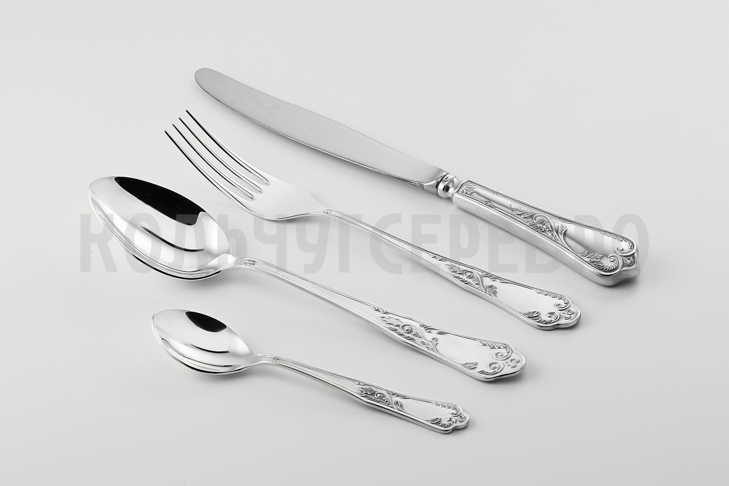 СЕРЕБРЯНЫЙ СТОЛОВЫЙ НАБОР "КЛАССИКА" №10 (24 ПРЕДМЕТА) - МСТЕРСКИЙ ЮВЕЛИР