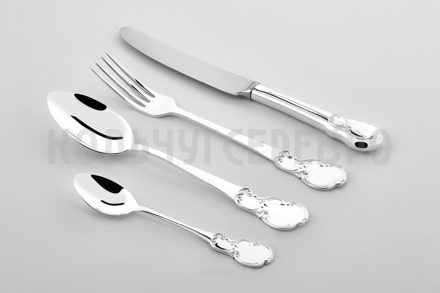 СЕРЕБРЯНЫЙ СТОЛОВЫЙ НАБОР "ВЕНЕЦИЯ" (48 ПРЕДМЕТОВ) - СЕВЕРНАЯ ЧЕРНЬ