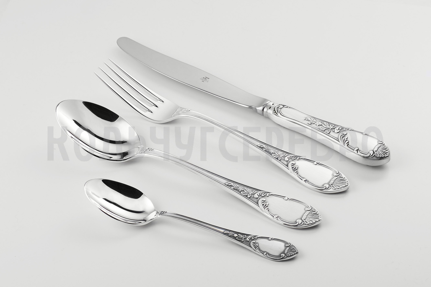 СЕРЕБРЯНЫЙ СТОЛОВЫЙ НАБОР "ПРЕСТИЖ" С ЧЕРНЕНИЕМ (48 ПРЕДМЕТОВ) – АРГЕНТА